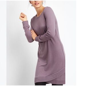 New Maurice Purple Long Sleeve Tunic Dress Size XXL 2XL Casual Shift NWT